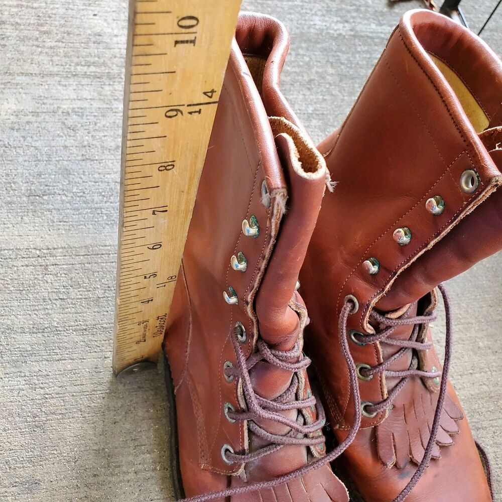 Vintage Women's Justin Roper Boots Brown Leather Size 5.5 B L0518 - Made in USA - Picture 2 of 7